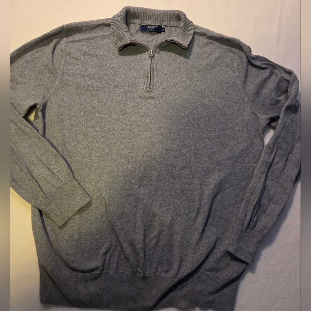 J Crew XL Quarterzip Wool & Cashmere Sweater